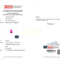 5.00 Ct. Purplish Pink Sapphire from Madagascar Scan Report