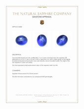 16.14 Ct. Blue Star Sapphire from Ceylon (Sri Lanka) Appraisal