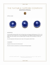 8.85 Ct. Blue Star Sapphire from Ceylon (Sri Lanka) Appraisal