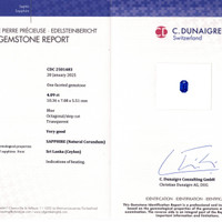 4.09 Ct. Blue Sapphire from Ceylon (Sri Lanka) Scan Report