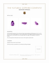 2.56 Ct. Purple Sapphire from Ceylon (Sri Lanka) Appraisal