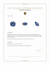 2.26 Ct. Blue Sapphire from Ceylon (Sri Lanka) Appraisal