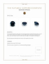 2.08 Ct. Greenish Blue Sapphire from Madagascar Appraisal