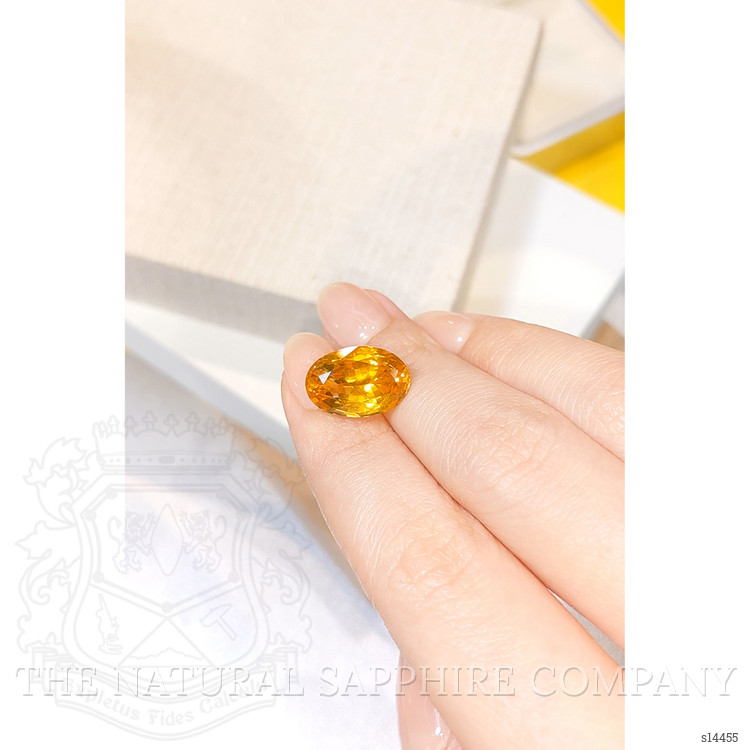 10.90 Ct. Orange Sapphire from Ceylon (Sri Lanka)