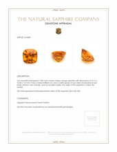 7.08 Ct. Orange Sapphire from Ceylon (Sri Lanka) Appraisal