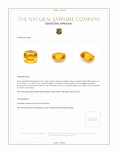 4.60 Ct. Orangish Yellow Sapphire from Ceylon (Sri Lanka) Appraisal