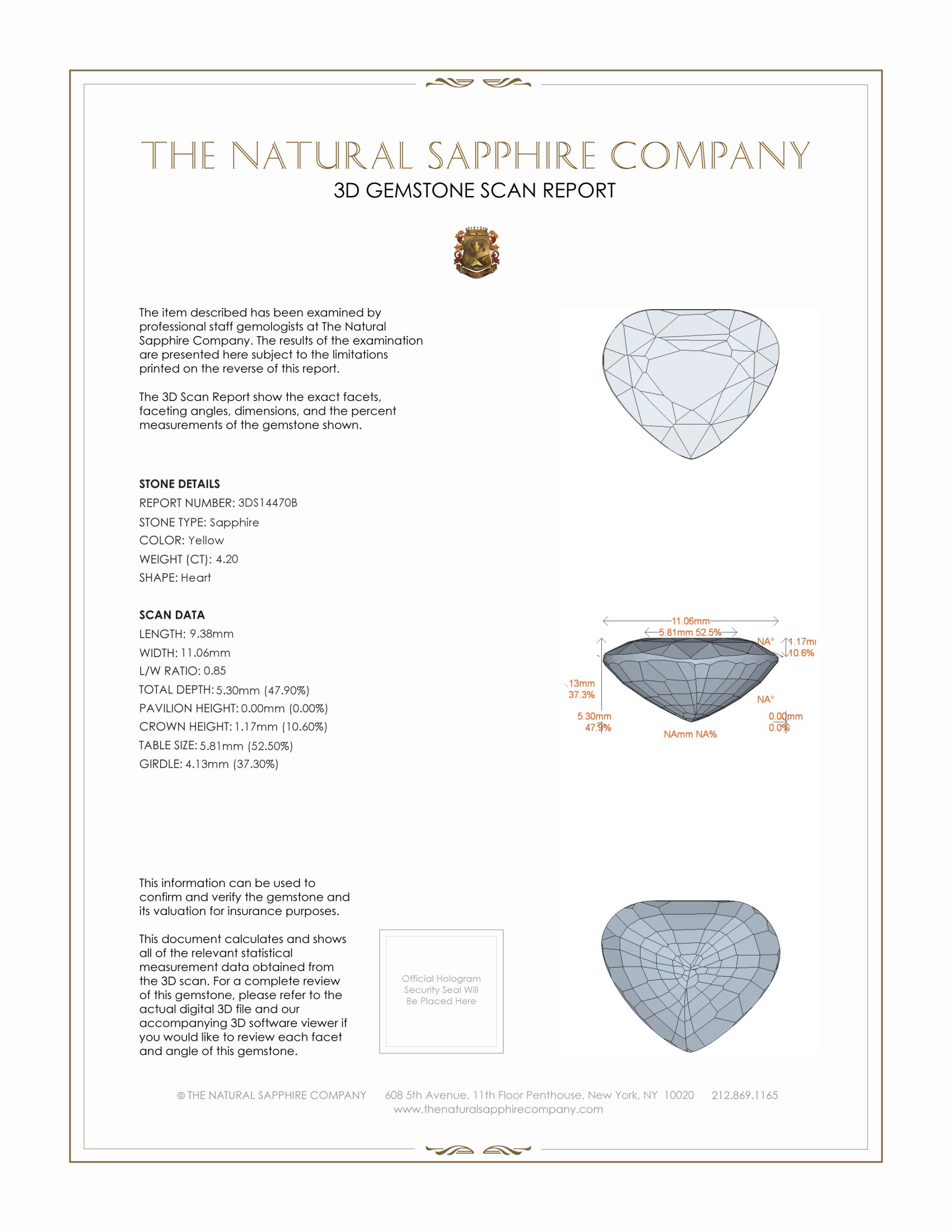 4.20 Ct. Yellow Sapphire from Ceylon (Sri Lanka)