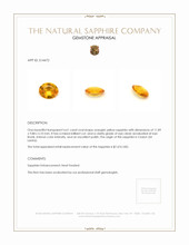 4.61 Ct. Orangish Yellow Sapphire from Ceylon (Sri Lanka) Appraisal