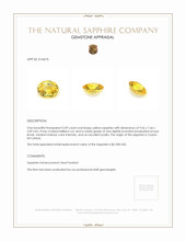 3.09 Ct. Yellow Sapphire from Ceylon (Sri Lanka) Appraisal
