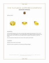 3.09 Ct. Yellow Sapphire from Ceylon (Sri Lanka) Appraisal