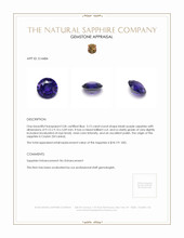 3.15 Ct. Bluish Purple Sapphire from Ceylon (Sri Lanka) Appraisal