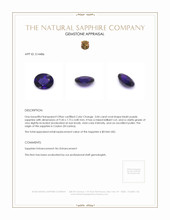 3.04 Ct. Bluish Purple Sapphire from Ceylon (Sri Lanka) Appraisal