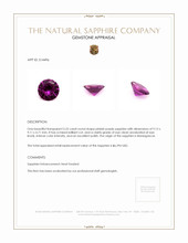 2.52 Ct. Pinkish Purple Sapphire from Madagascar Appraisal