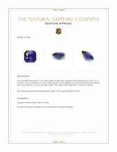 1.37 Ct. Blue Sapphire from Ceylon (Sri Lanka) Appraisal