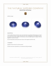 20.43 Ct. Blue Star Sapphire from Ceylon (Sri Lanka) Appraisal