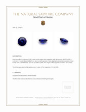 0.98 Ct. Blue Sapphire from Ceylon (Sri Lanka) Appraisal