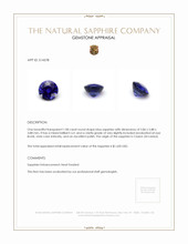 1.08 Ct. Blue Sapphire from Ceylon (Sri Lanka) Appraisal