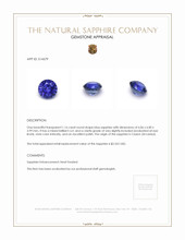 1.16 Ct. Blue Sapphire from Ceylon (Sri Lanka) Appraisal