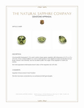 1.96 Ct. Green Sapphire from Ceylon (Sri Lanka) Appraisal