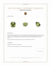 1.96 Ct. Green Sapphire from Ceylon (Sri Lanka) Appraisal