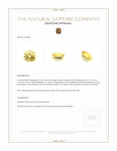 1.46 Ct. Yellow Sapphire from Ceylon (Sri Lanka) Appraisal
