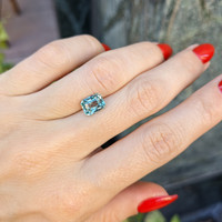 2.22 Ct. Bluish Green Sapphire from Ceylon (Sri Lanka) Life Style