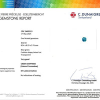 3.52 Ct. Bluish Green Sapphire from Ceylon (Sri Lanka) Scan Report