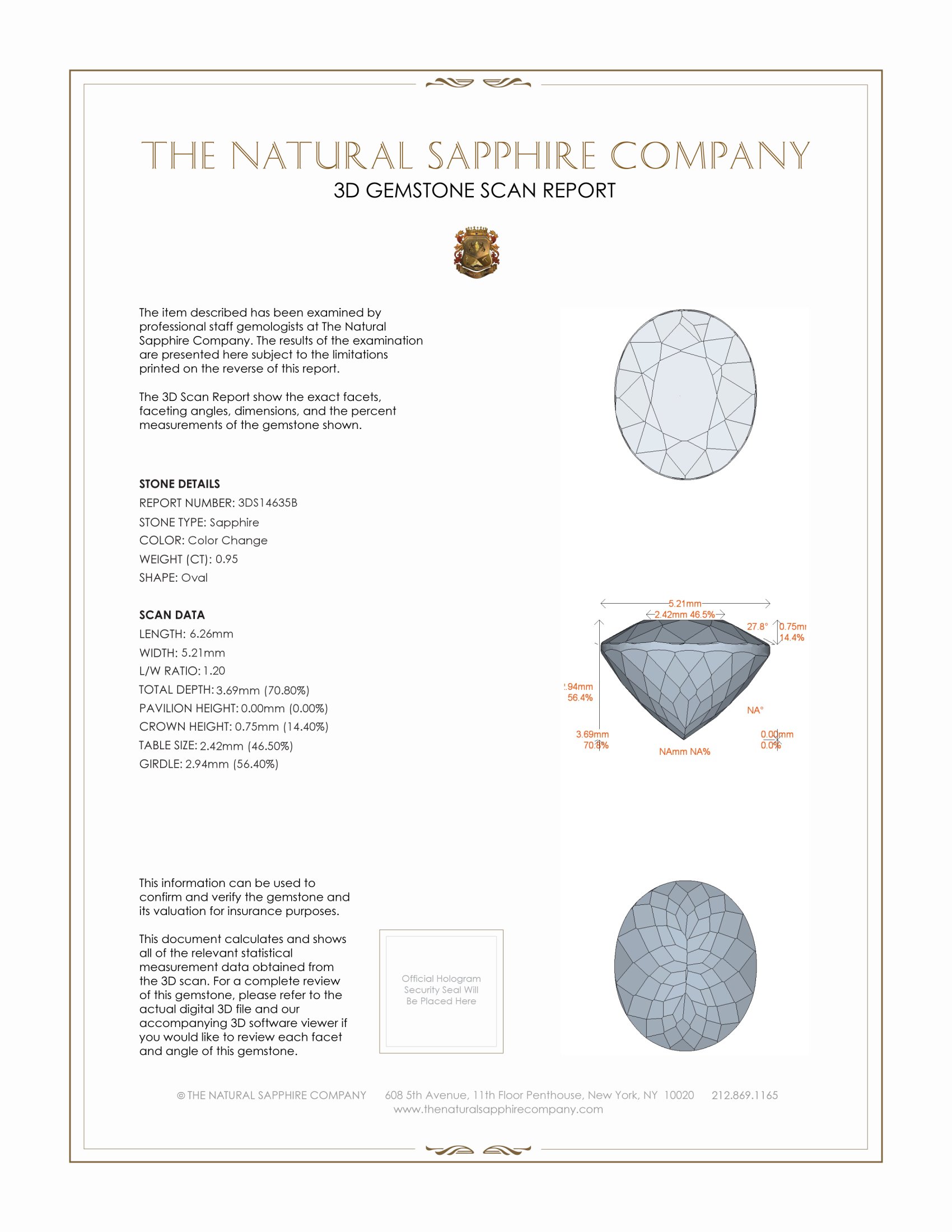 0.95 Ct. Color Change Sapphire from Madagascar