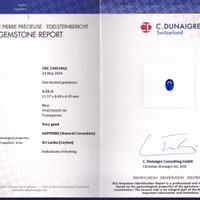 5.55 Ct. Blue Sapphire from Ceylon (Sri Lanka) Scan Report