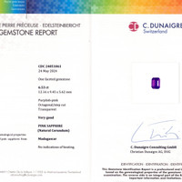 6.53 Ct. Purplish Pink Sapphire from Madagascar Scan Report