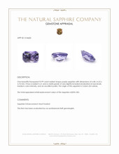 0.99 Ct. Purple Sapphire from Ceylon (Sri Lanka) Appraisal