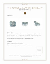 0.52 Ct. Bluish Grey Sapphire from Ceylon (Sri Lanka) Appraisal