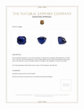 1.40 Ct. Blue Sapphire from Ceylon (Sri Lanka) Appraisal