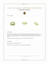 1.12 Ct. Green Sapphire from Ceylon (Sri Lanka) Appraisal