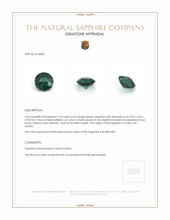 1.24 Ct. Green Sapphire from Ceylon (Sri Lanka) Appraisal