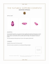 1.63 Ct. Purplish Pink Sapphire from Ceylon (Sri Lanka) Appraisal