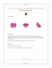 2.88 Ct. Pink Sapphire from Ceylon (Sri Lanka) Appraisal
