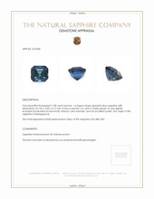 1.08 Ct. Greenish Blue Sapphire from Madagascar Appraisal