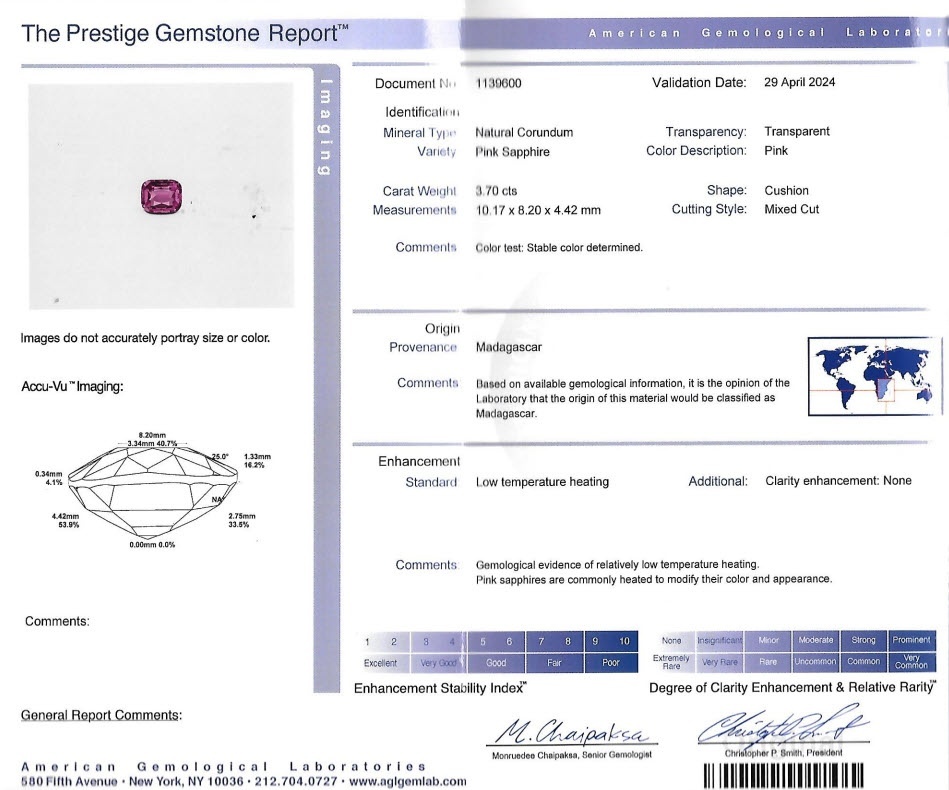 3.70 Ct. Pink Sapphire from Madagascar