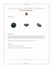 1.53 Ct. Bluish Green Sapphire from Ceylon (Sri Lanka) Appraisal