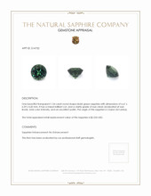 1.54 Ct. Bluish Green Sapphire from Ceylon (Sri Lanka) Appraisal