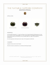 1.12 Ct. Color Change Sapphire from Madagascar Appraisal