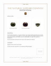 1.12 Ct. Color Change Sapphire from Madagascar Appraisal
