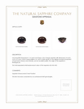 1.14 Ct. Color Change Sapphire from Madagascar Appraisal