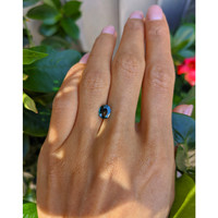 1.18 Ct. Bluish Green Sapphire from Madagascar Life Style