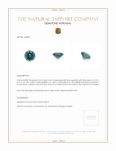 0.69 Ct. Greenish Blue Sapphire from Australia Appraisal