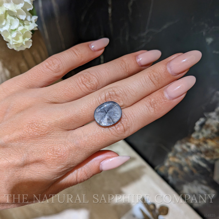 15.39 Ct. Grey Cabochon Sapphire from Burma (Myanmar)