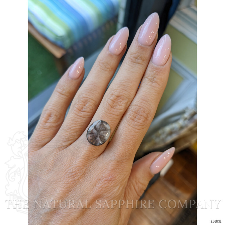 9.11 Ct. Grey Cabochon Sapphire from Burma (Myanmar)