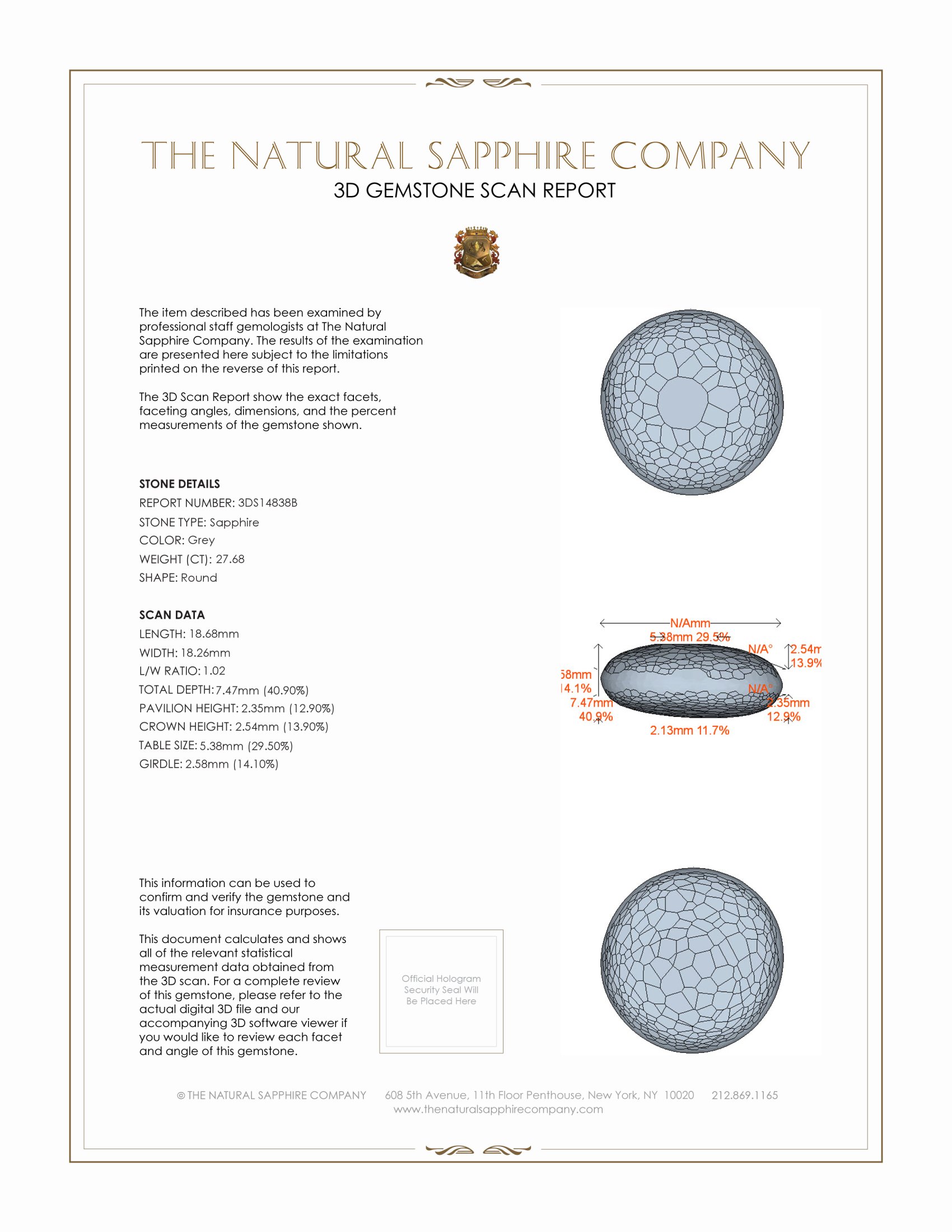 27.68 Ct. Grey Cabochon Sapphire from Burma (Myanmar)