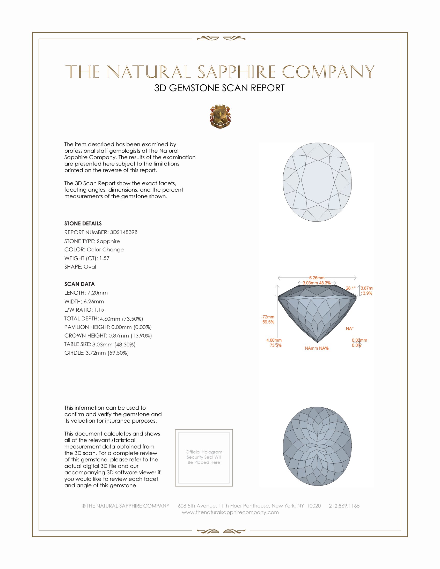 1.57 Ct. Color Change Sapphire from Madagascar